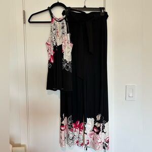 White House Black Market Floral Halter Top and Flowy Pants Set NWT